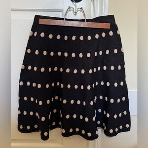 BCBGMaxAzria Black Skirt with Cream Dots